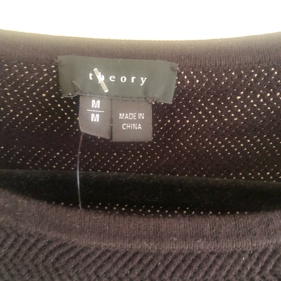 ❤️Theory Black Knit Short Sleeve Top Size M - Picture 2 of 5